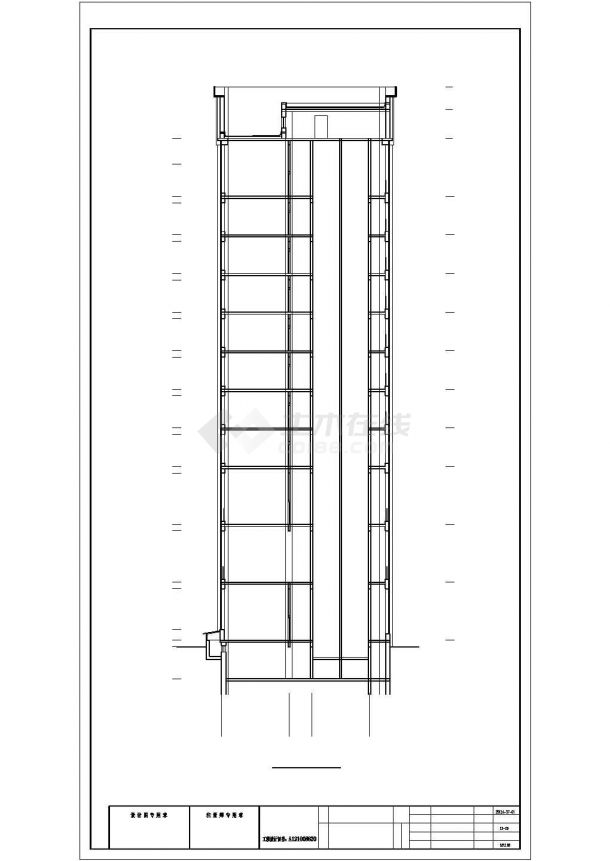 某集团公司6200平米左右11层框架结构办公楼全套建筑设计CAD图纸-图二