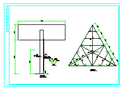 钢结构单立柱三角形广告牌结构方案设计施工图纸-图二