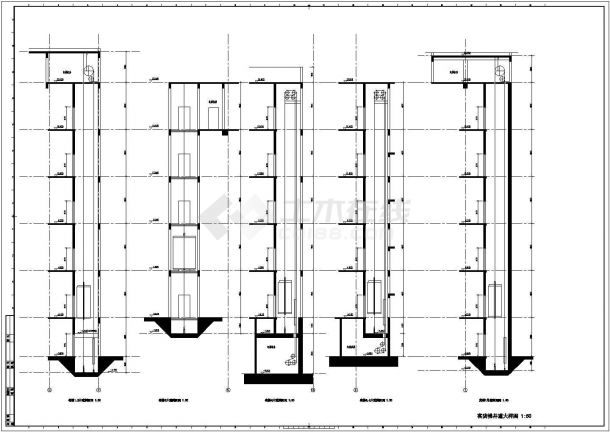 楼梯设计_电梯楼梯货梯节点大样6个CAD图-图二