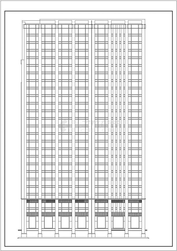上海某创业园5万平米28层框架结构写字楼平立面设计CAD图纸-图二