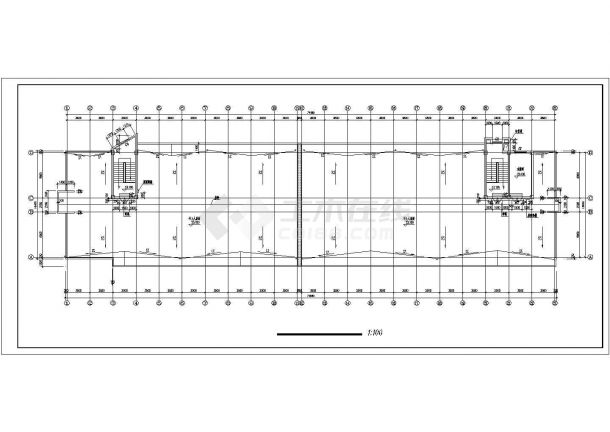天水市某高校1.2万平米8层框架结构宿舍楼平立剖面设计CAD图纸-图二