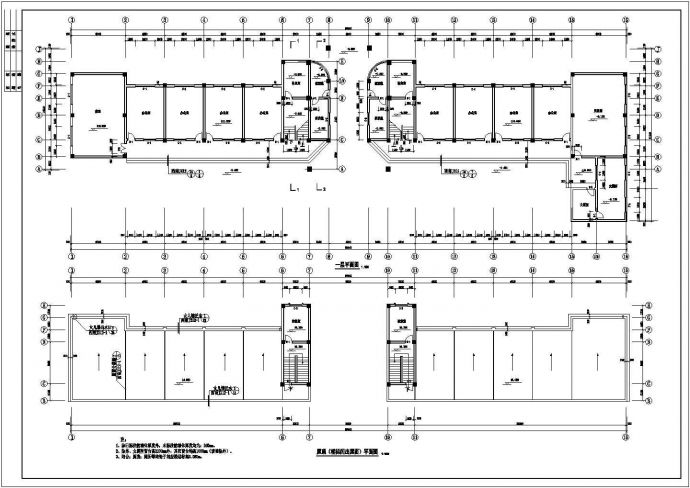 某中学3300平米五层框架结构教学办公综合楼全套建筑设计CAD图纸_图1
