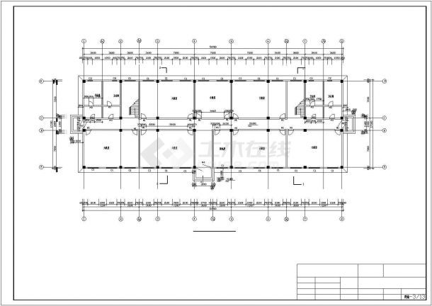 某学校5280平米6层框架结构教学楼全套建筑设计CAD图纸（含总图）-图二