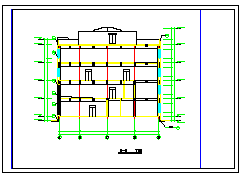 某大学局部五楼框架结构图书馆建筑设计cad施工图纸-图一