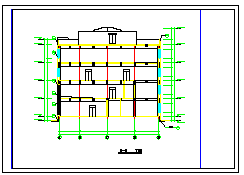 某大学局部五楼框架结构图书馆建筑设计cad施工图纸_图1