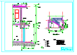 某单位二层门卫室及大门建筑设计cad施工图纸-图二