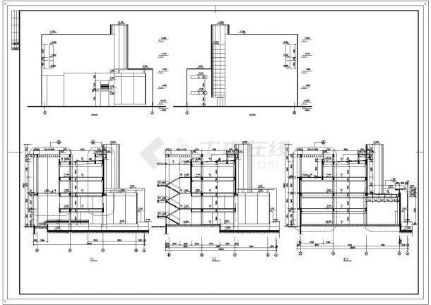 4层4050平米框架结构厂区办公楼建施cad图纸-图一