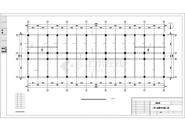 2946.69平米三层综合楼框架结构施工cad图，共十一张-图二