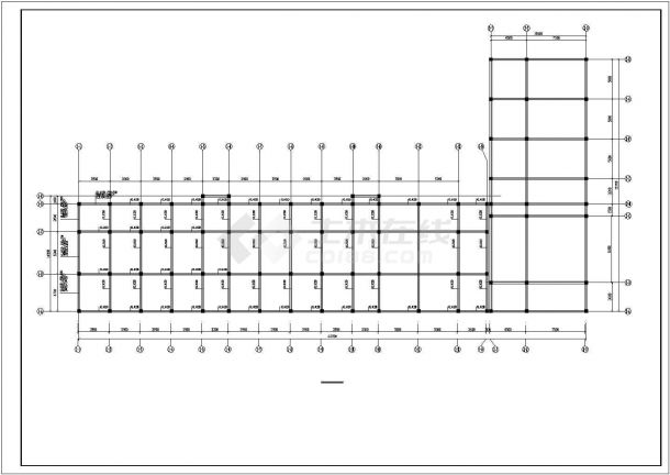 济南市某临街四层框架结构商务宾馆全套结构设计CAD图纸-图二