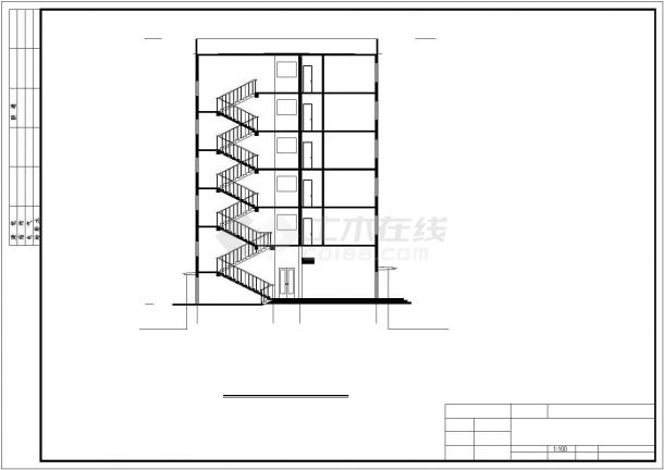 某公司3000平米左右6层框架结构办公楼全套建筑设计CAD图纸-图一