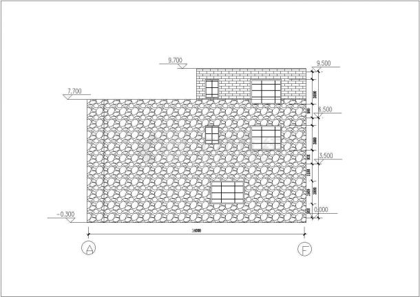 某现代化小区330平米3层框混结构单体别墅平立剖面设计CAD图纸-图二