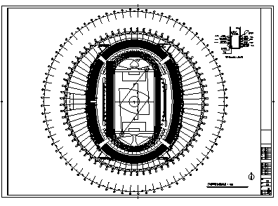 某体育场屋顶层电气施工cad图(含照明设计)