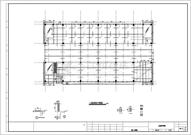 成都市某大学四层框架结构学生食堂全套结构设计CAD图纸-图二