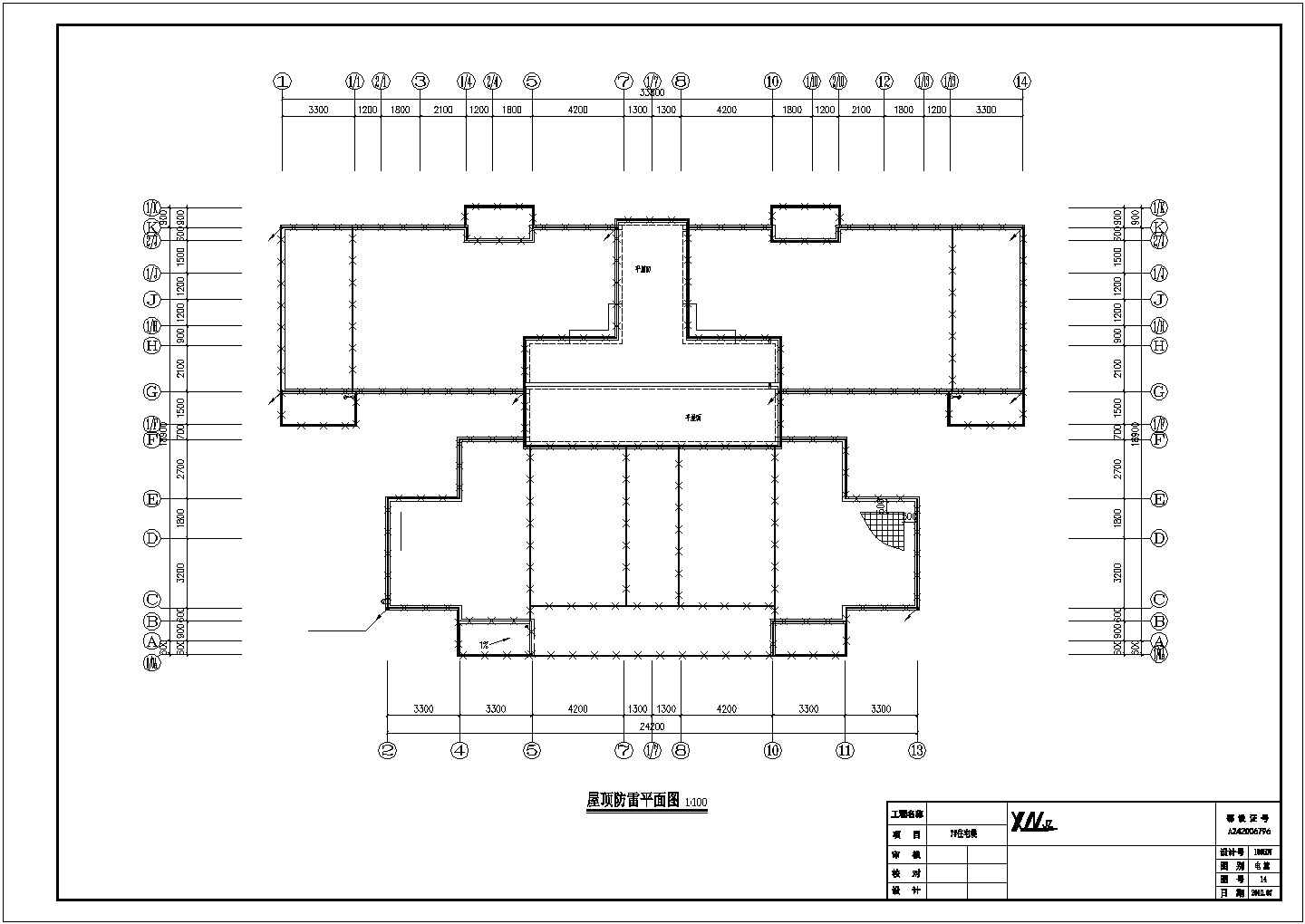 襄樊市某小区16层框架结构民居住宅楼全套电气设计CAD图纸