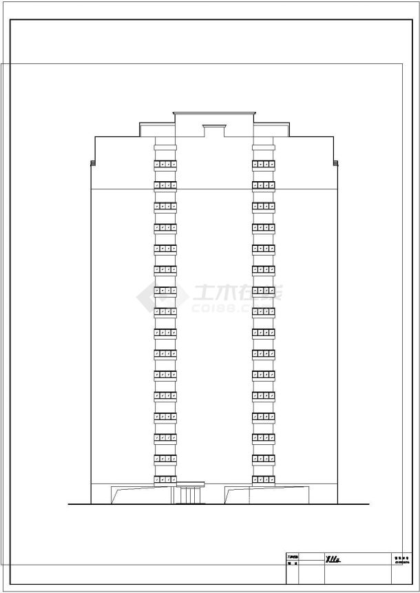 某小区占地460平米16层框架结构住宅楼全套建筑设计CAD图纸-图一