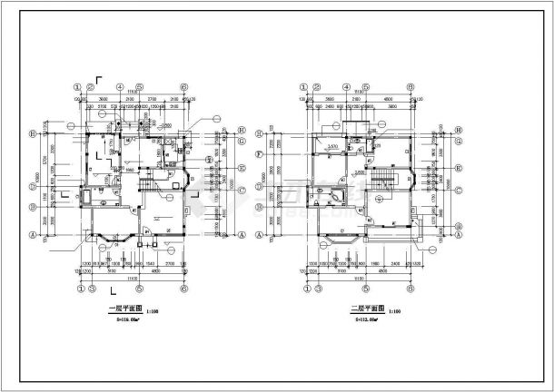 广州市某小区328平米3层混合结构单体别墅全套建筑设计CAD图纸-图一
