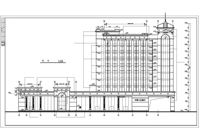 济宁市某眼界10层框架结构办公楼建筑设计CAD图纸（含机房层）_图1