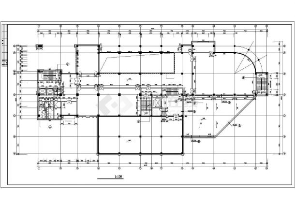 济宁市某眼界10层框架结构办公楼建筑设计CAD图纸（含机房层）-图二