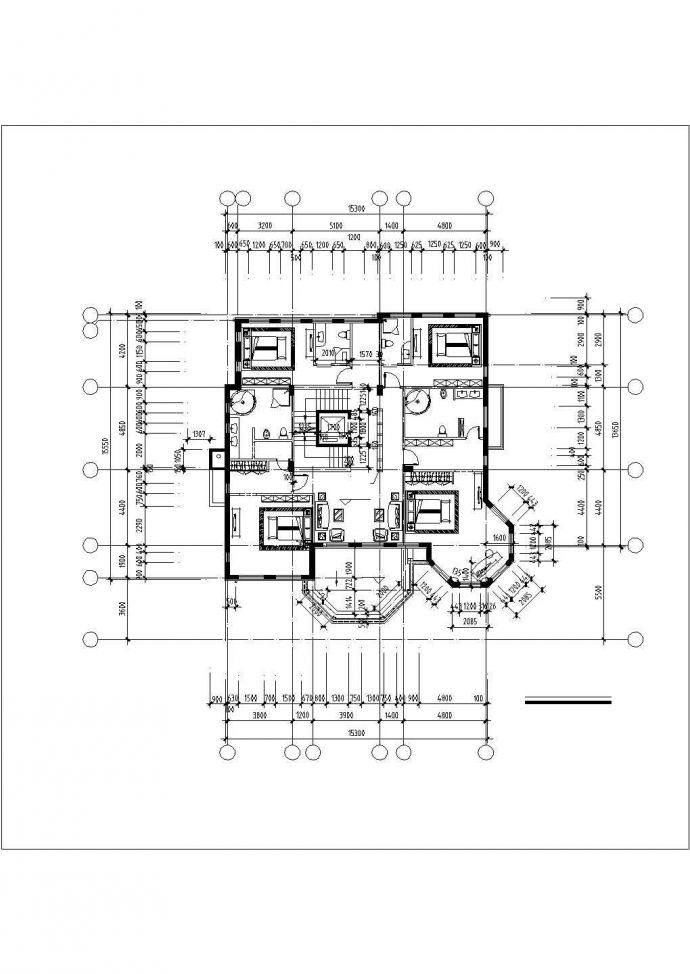 415平米3层框混结构乡村别墅平立剖面设计CAD图纸（含地下室）_图1