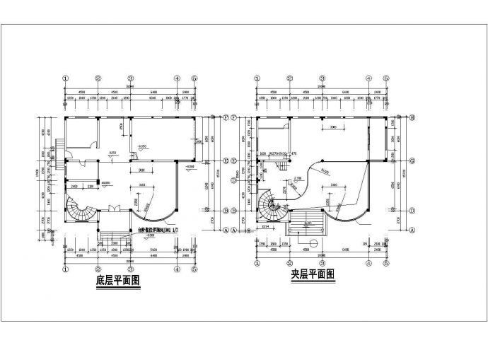 520平米五层框混结构单体别墅全套建筑设计CAD图纸（含夹层）_图1