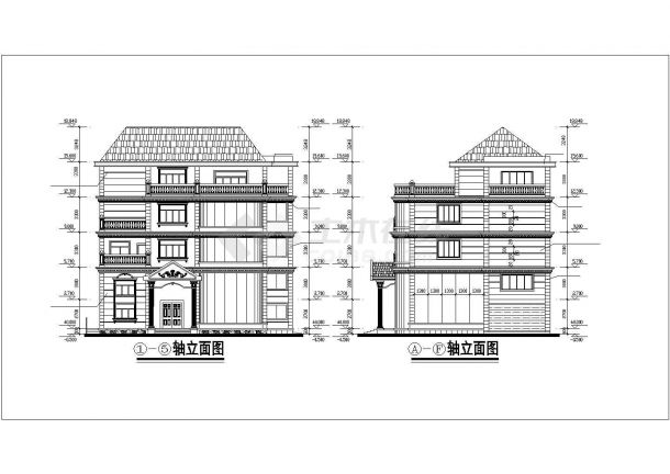 520平米五层框混结构单体别墅全套建筑设计CAD图纸（含夹层）-图二