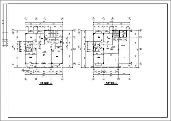 广州某城中村550平米四层框混结构自建民居楼建筑设计CAD图纸_图1