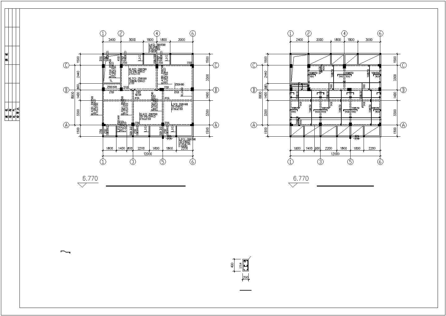 常州市某现代化村镇四层框混结构乡村别墅结构设计CAD图纸