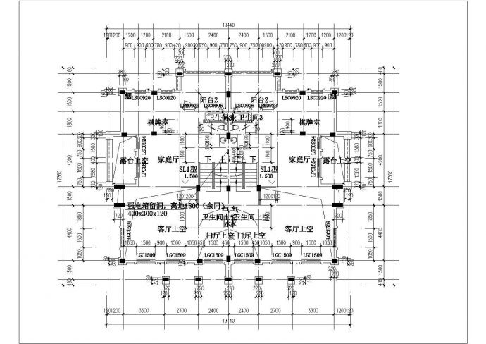 352平米3层框架结构独栋别墅建筑设计CAD图纸（含夹层和效果图）_图1