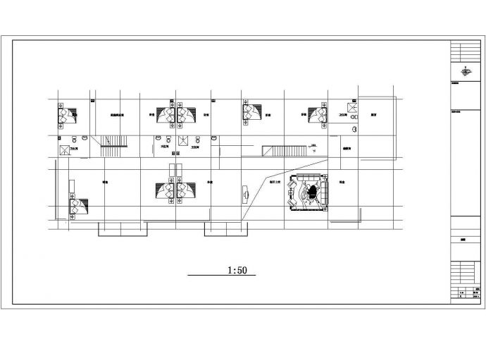 1570平米2层框混结构双拼别墅建筑+结构设计CAD图纸（含地下室层）_图1