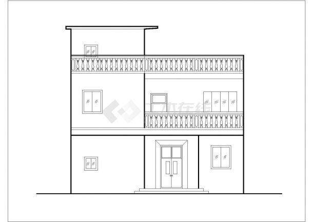 210平米2层钢混框架结构单体别墅平立剖面设计CAD图纸（含天面层）-图一