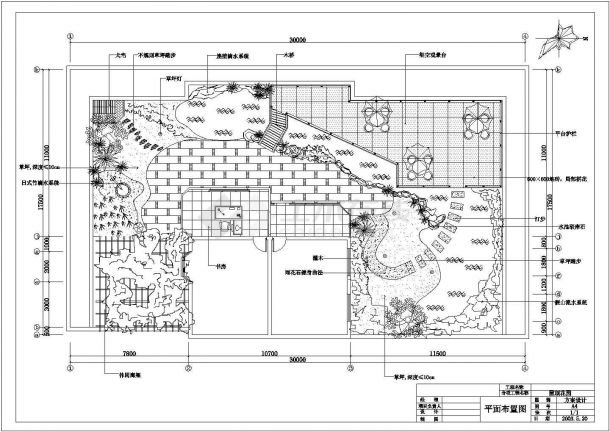 某地天台花园绿化CAD布置图-图一