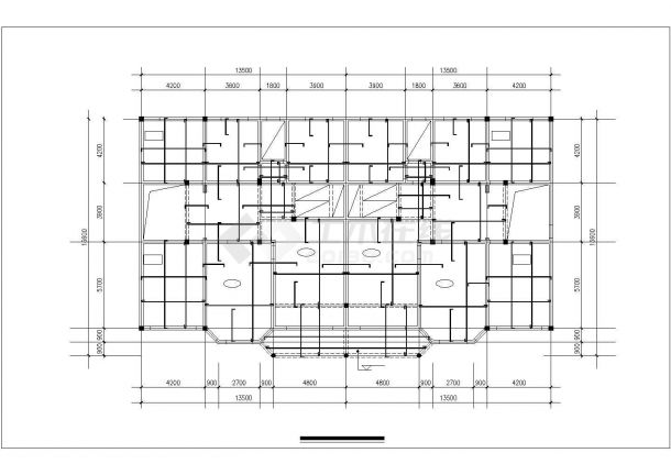 沈阳市某现代化小区双层混合结构双拼别墅平立剖面设计CAD图纸-图一