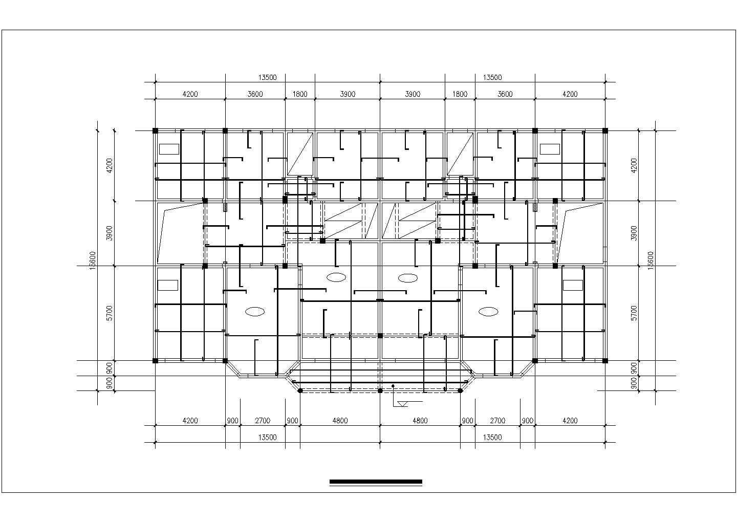 沈阳市某现代化小区双层混合结构双拼别墅平立剖面设计CAD图纸