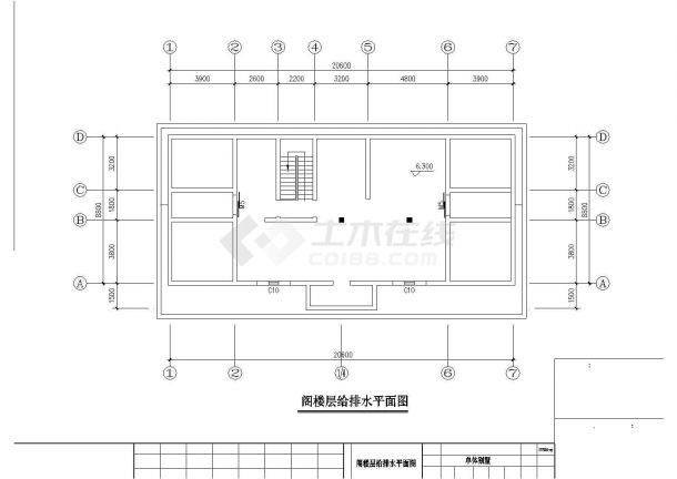 青岛市某别墅区三层框架结构双拼别墅全套给排水设计CAD图纸-图二