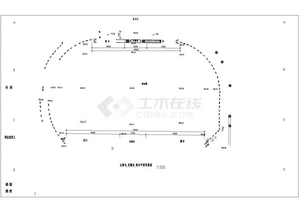 某地体育场建筑设计cad施工图-图一