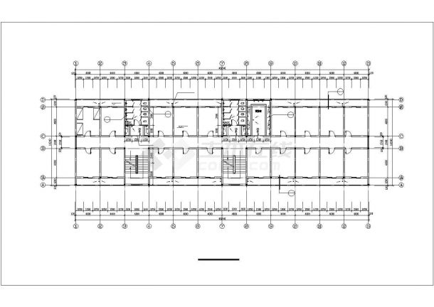 徐州市某职业学院4500平米五层框架结构宿舍楼平立剖面设计CAD图纸-图二
