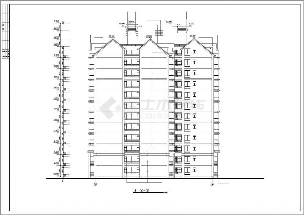 9600平米左右12层框架结构住宅楼全套平立剖面设计CAD图纸-图一