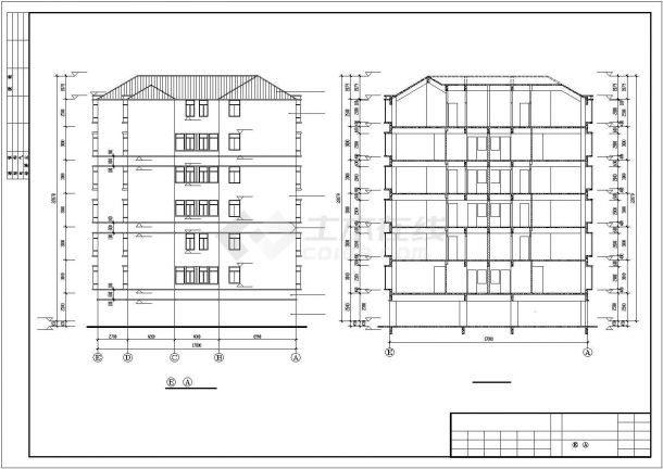 1700平米7层混合结构公寓住宅楼平立剖面设计CAD图纸（底层为架空层）-图一