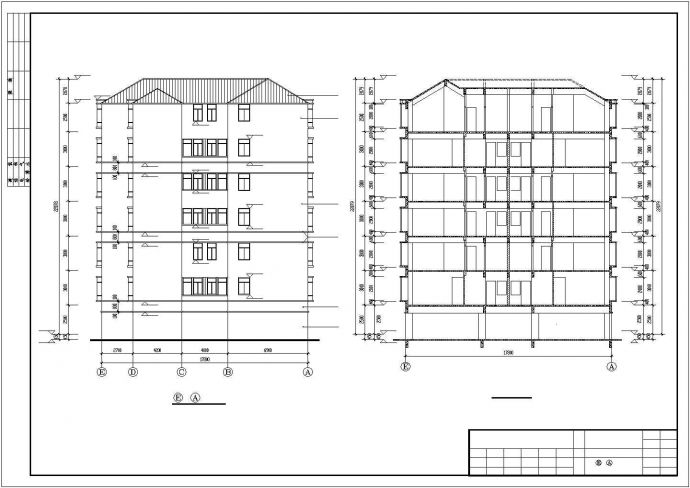 1700平米7层混合结构公寓住宅楼平立剖面设计CAD图纸（底层为架空层）_图1