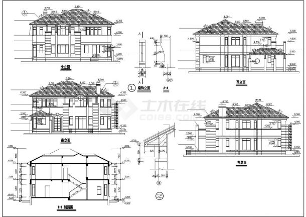 某东南亚风格多层私人精装别墅设计施工方案CAD图纸-图一