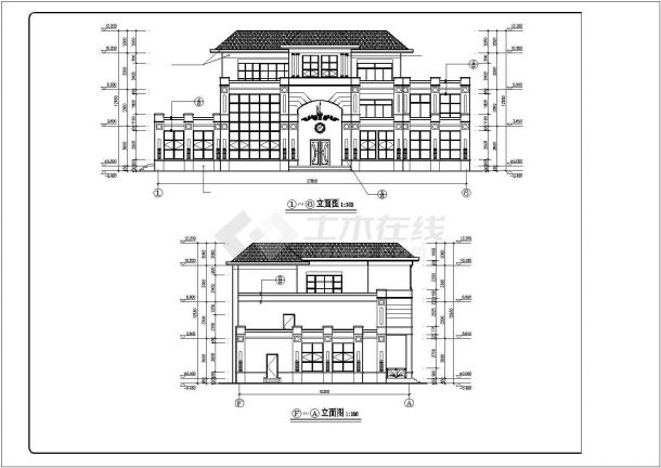 某豪华小区欧式风格多层别墅住宅设计施工方案CAD图纸-图二