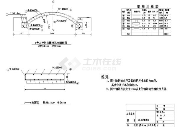 某旅游区单孔石拱桥设计cad全套施工图（含 7个设计）-图一