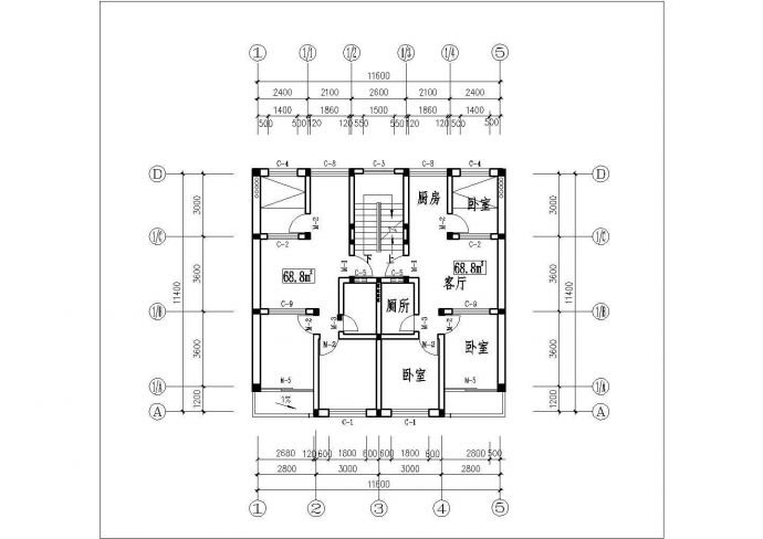 淄博市某高楼居住区经典热门平面户型设计CAD图纸（4张）_图1