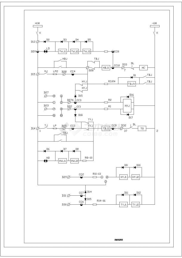 某继电保护CAD平面节点图纸-图二
