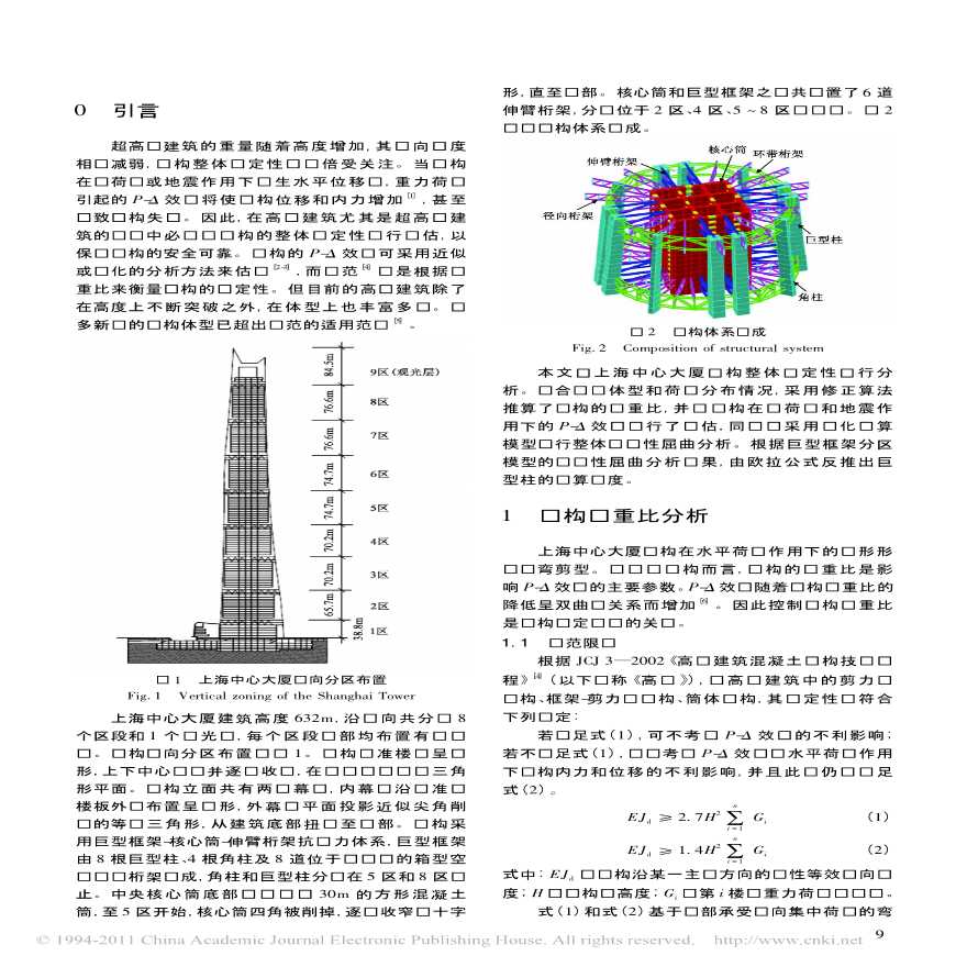 上海中心大厦结构整体稳定性分析及巨型柱计算长度研究-图二