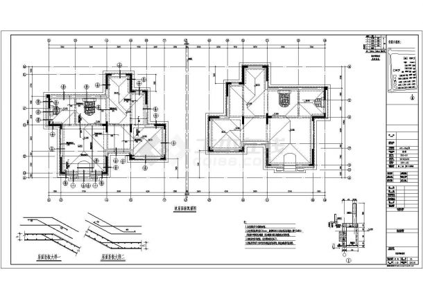 别墅设计_某四层砖混结构别墅结构施工CAD图-图一