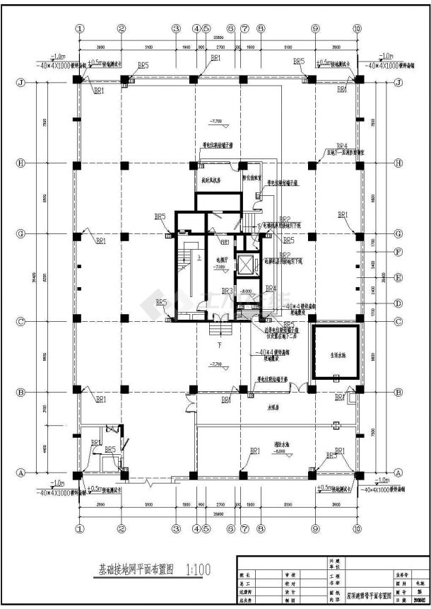 高层商住楼防雷建筑基础参考图-图一