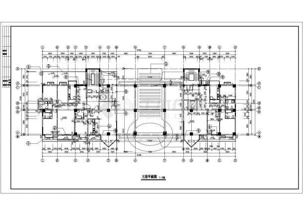 某5层商住楼施工设计CAD示意图-图二