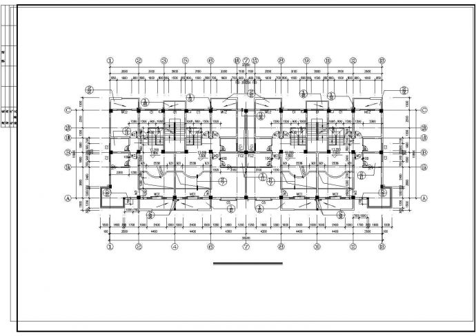某商住楼建筑设计施工CAD平面布置参考图_图1