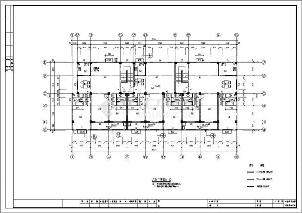六层商住楼设计施工CAD布置图-图二